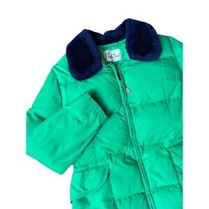 Vtg Gaper Day Après Pacific Trail Green Puffer Jacket Women Fur Collar Coat Ski